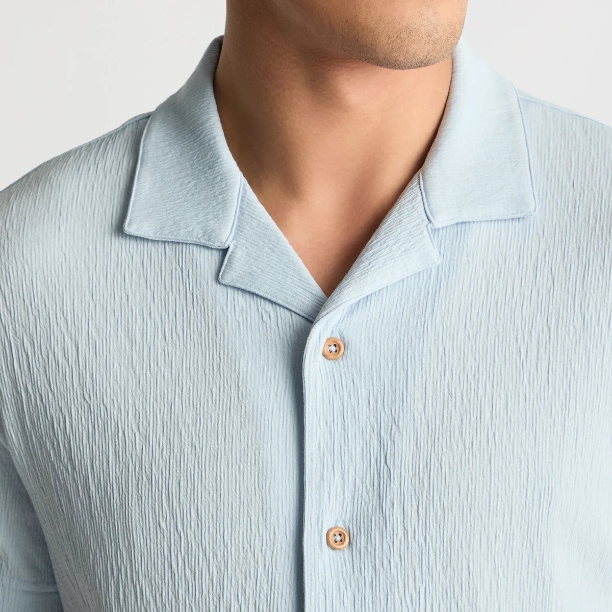 Cuban Collar Short Sleeve Shirt Sky - Remus Uomo Shirts