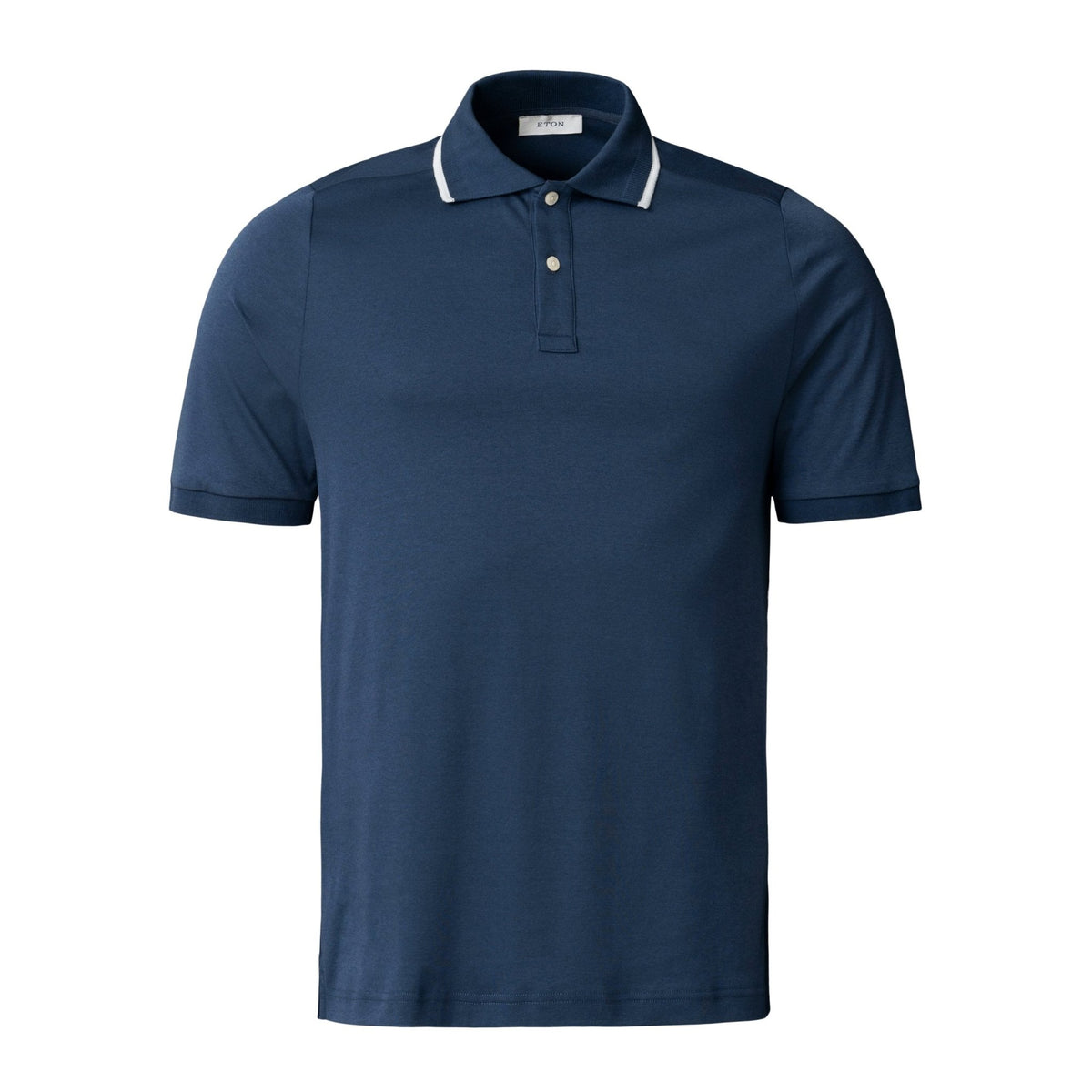 Dark Blue Cotton Interlock Polo Shirt - Eton Shirts