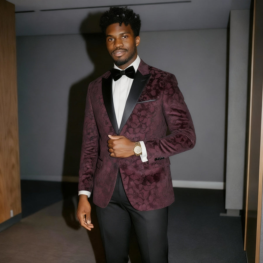 Dark Red Monti Dinner Jacket - Remus Uomo Blazers
