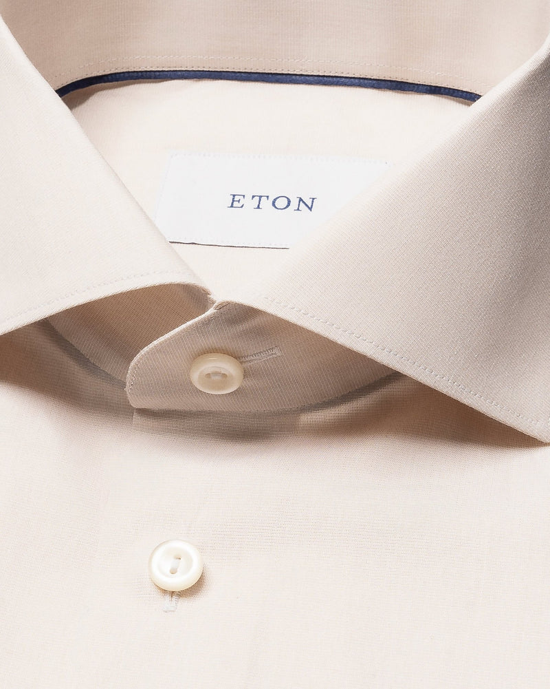 End on End Breeze Poplin Shirt Beige - Eton Shirts Shirts