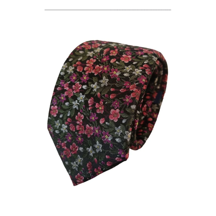 English Hedgerow Tie Pinks and Greens