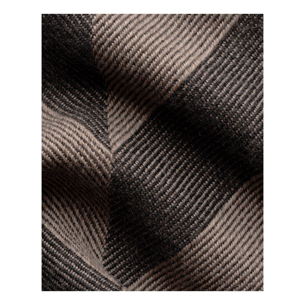 Eton Large Chevron Merino Wool Scarf Brown - Eton