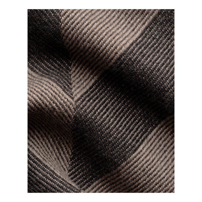 Eton Large Chevron Merino Wool Scarf Brown - Eton