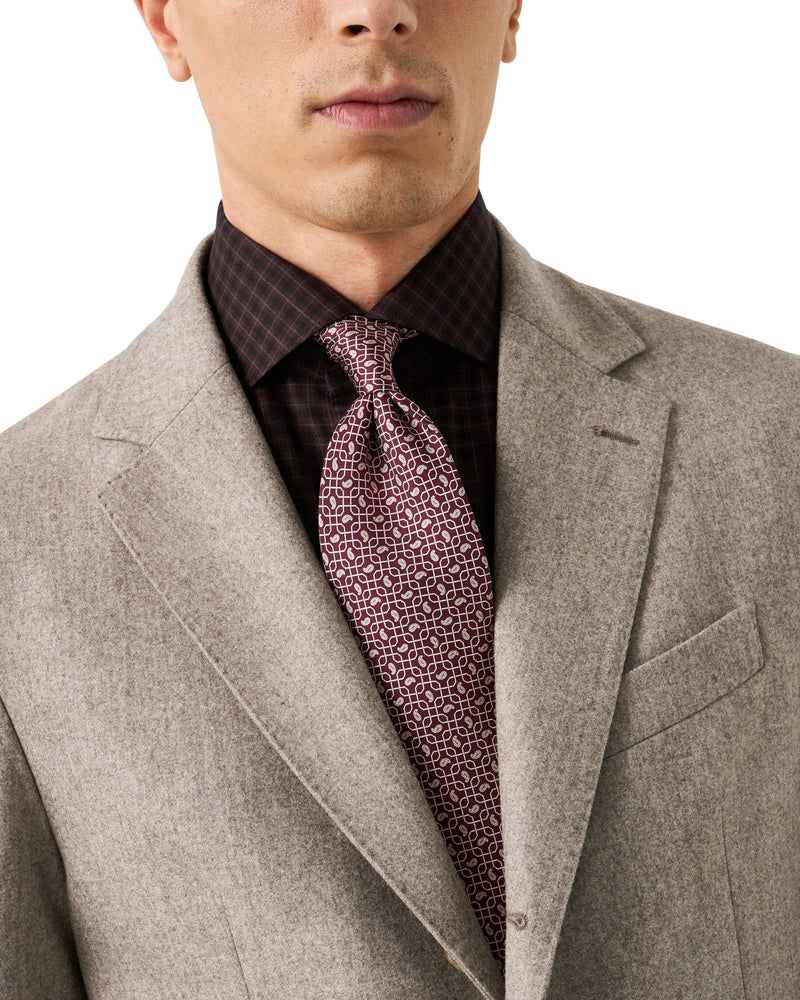 Eton Wool Flannel Soft Jacket Beige - Eton Shirts Blazers