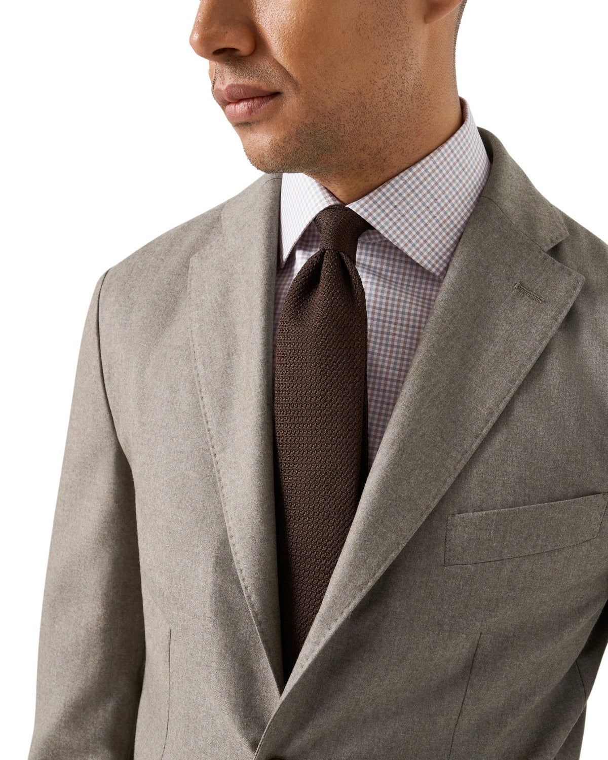 Eton Wool Flannel Soft Jacket Beige - Eton Shirts Blazers