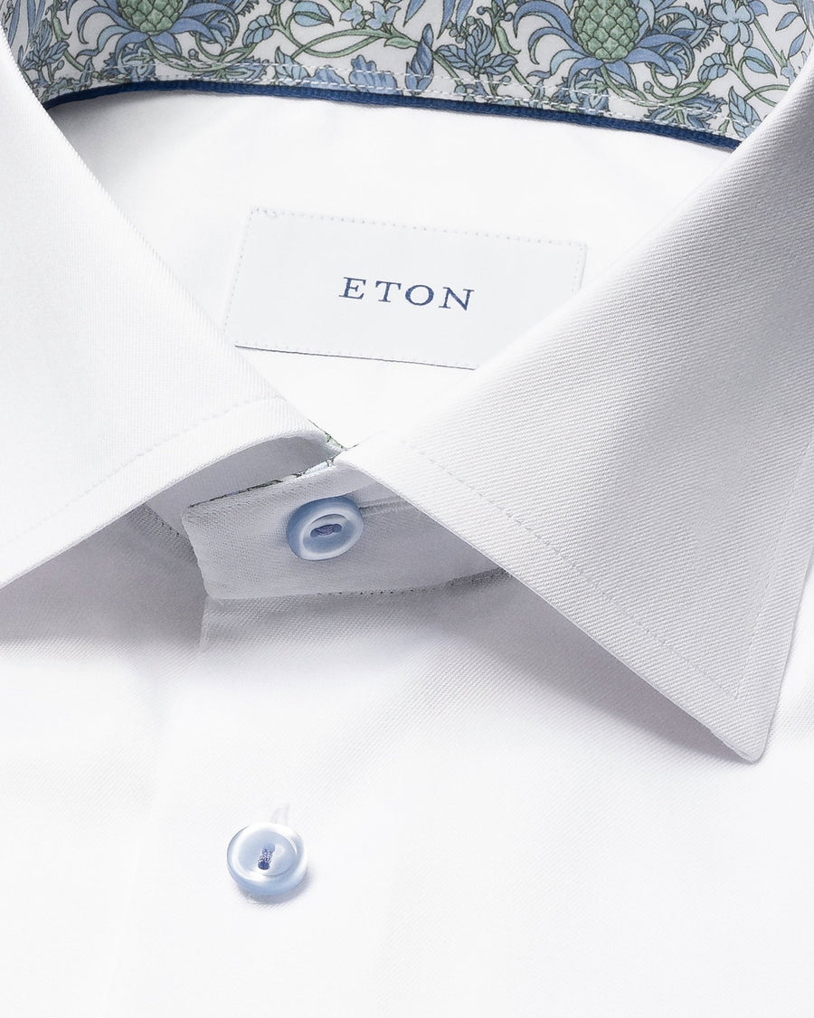 Floral Effect Signature Twill White Shirt - Eton Shirts Shirts