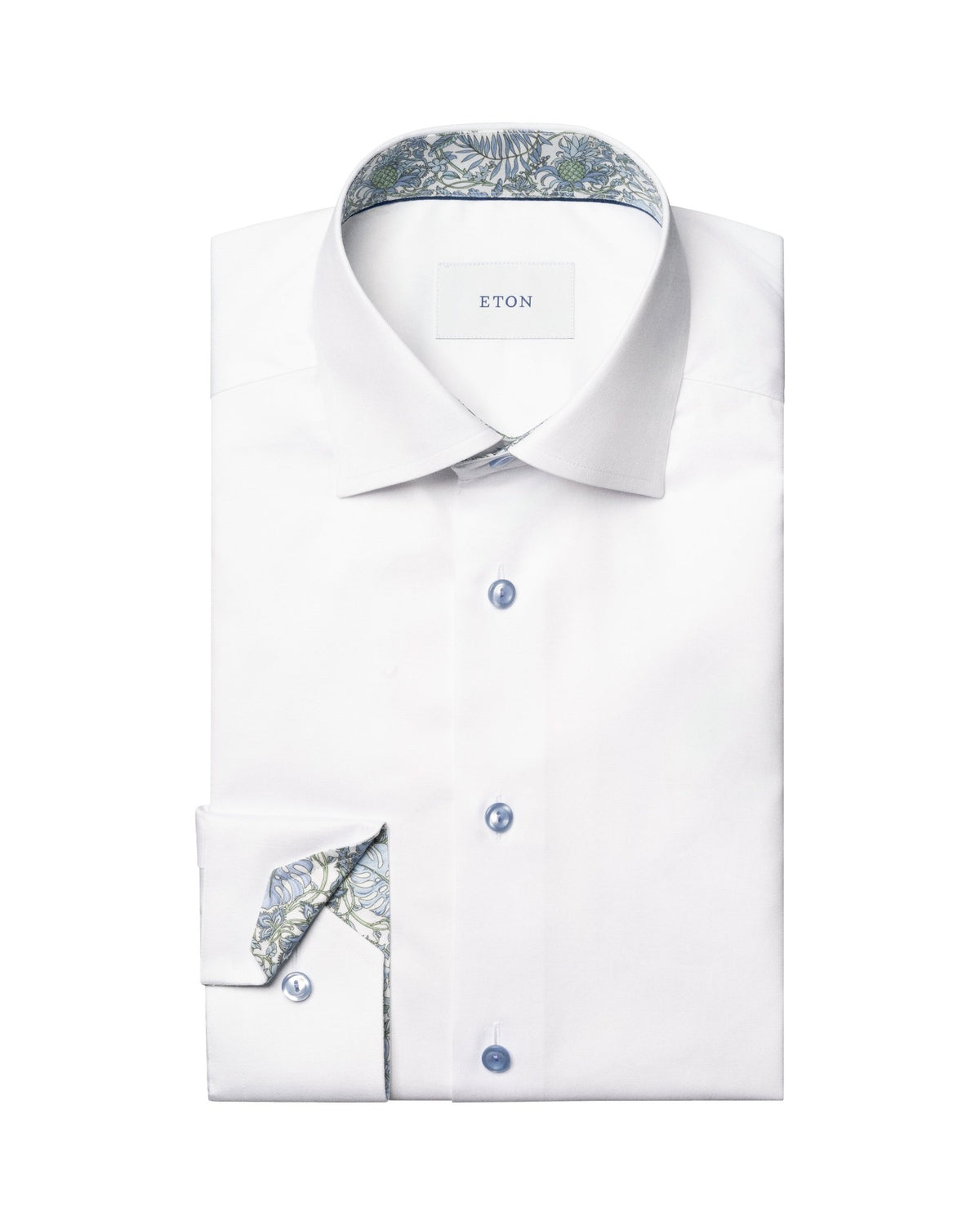 Floral Effect Signature Twill White Shirt - Eton Shirts Shirts