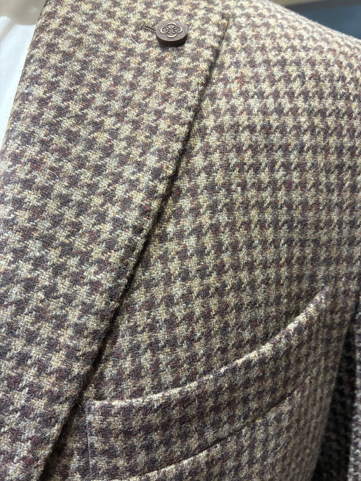 Gavino Pure Wool Houndstooth Jacket - Cavaliere Blazers