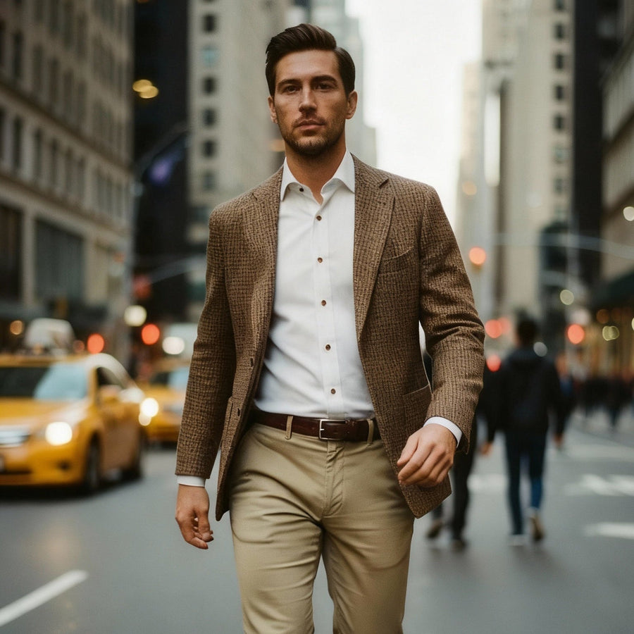 Gavino Pure Wool Houndstooth Jacket - Cavaliere Blazers