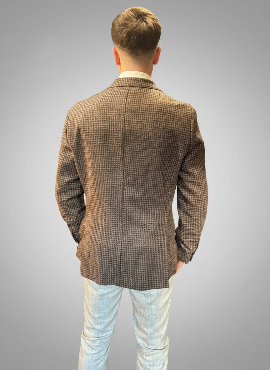 Gavino Pure Wool Houndstooth Jacket - Cavaliere Blazers