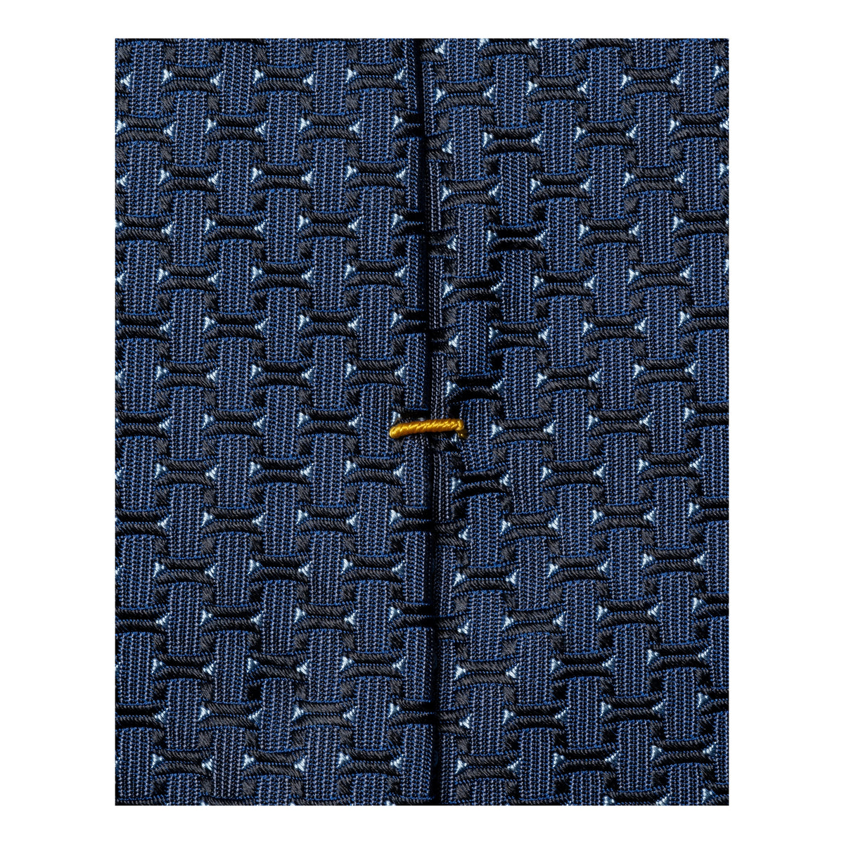 Geometric Woven Silk Tie Dark Blue - Eton