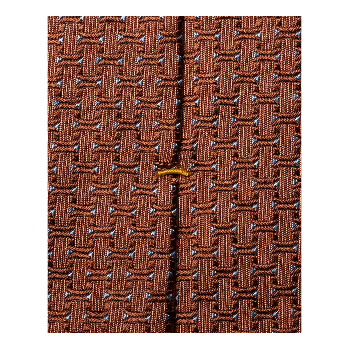 Geometric Woven Silk Tie Orange - Eton
