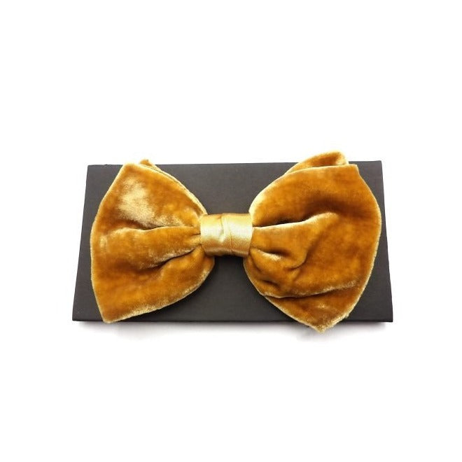 Gold Velvet Bow Tie - Knightsbridge
