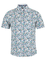 Green and White Short Sleeve Shirt - Remus Uomo