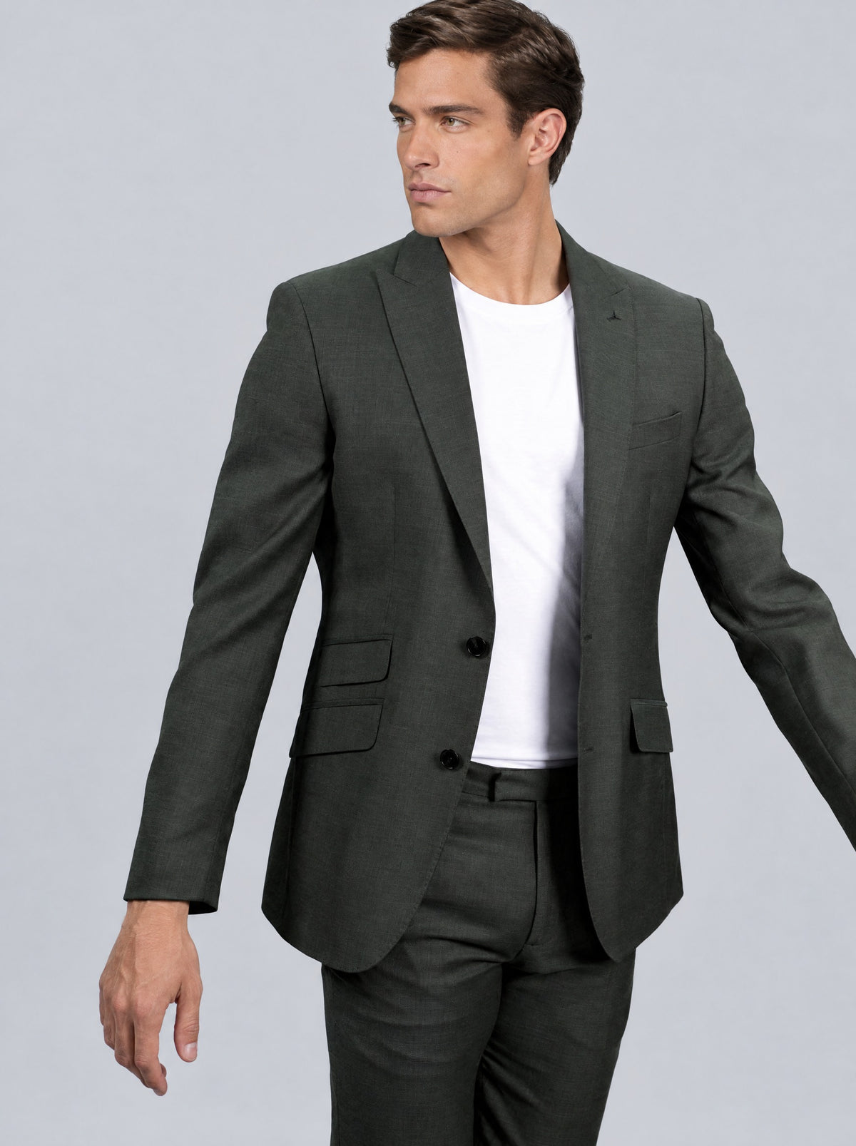Zignone Green Suit – worn open with T-shirt