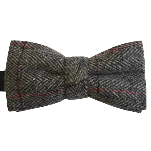 Grey Tweed Bow - Leonard Silver