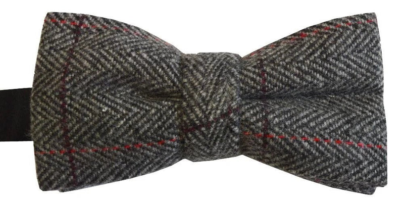 Grey Tweed Bow - Leonard Silver