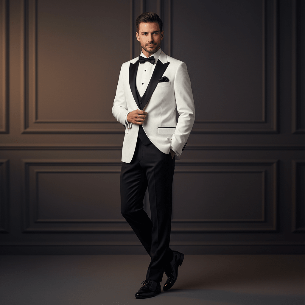 Grissom White Tuxedo Jacket - Torre Blazers