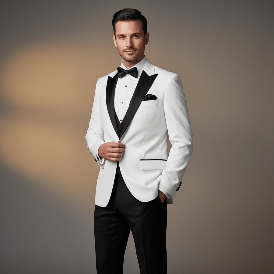 Grissom White Tuxedo Jacket - Torre Blazers