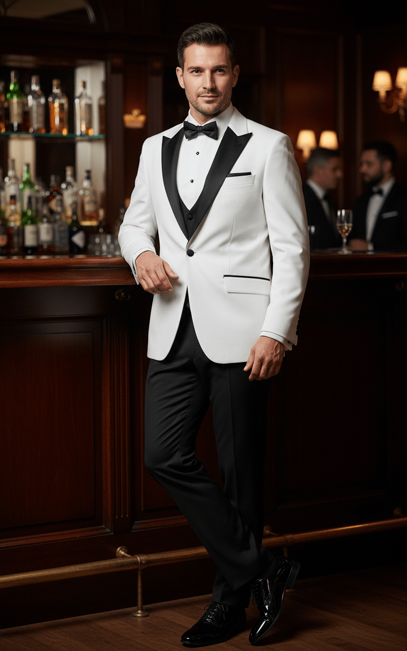 Grissom White Tuxedo Jacket - Torre Blazers