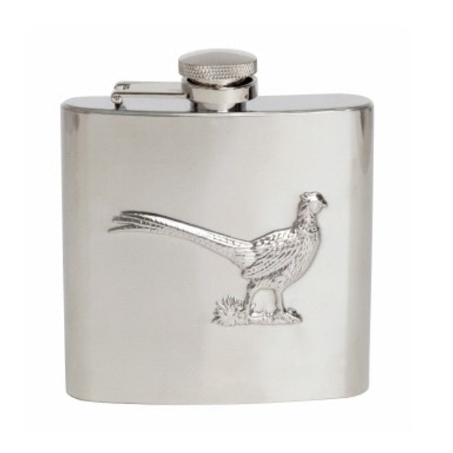 Hip Flask Pheasant - Leonard Silver