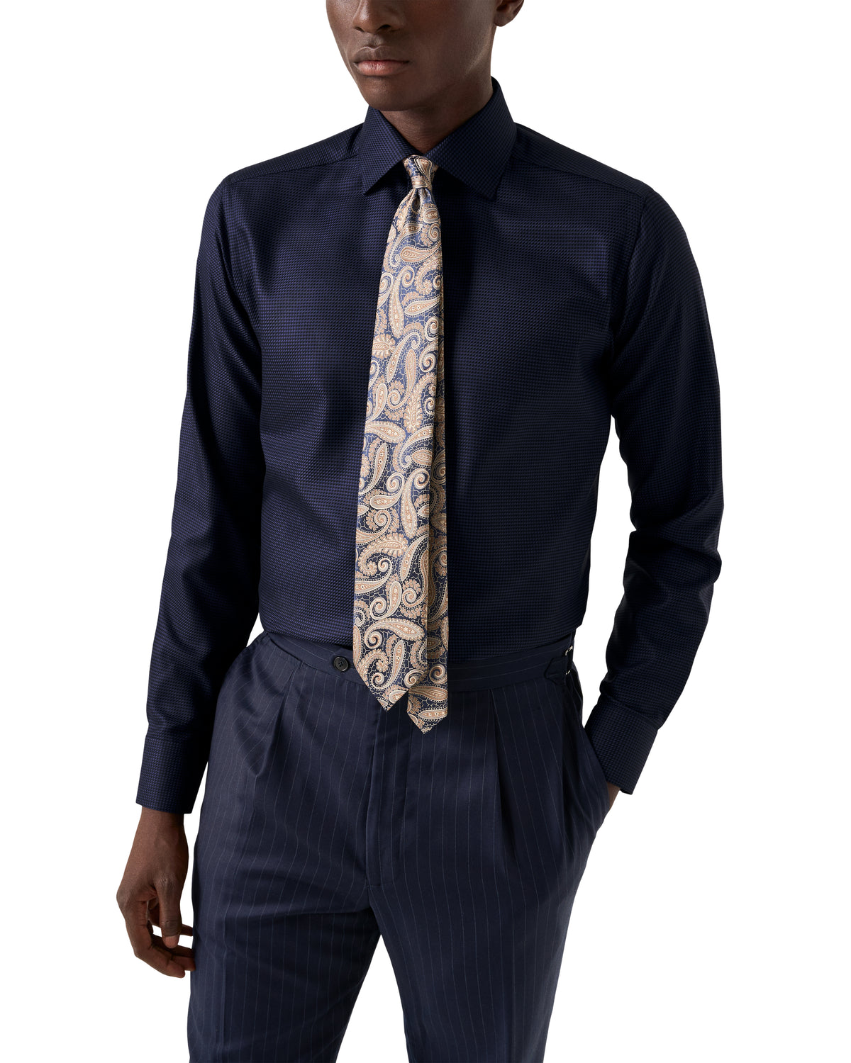 Houndstooth King Blue Twill Shirt
