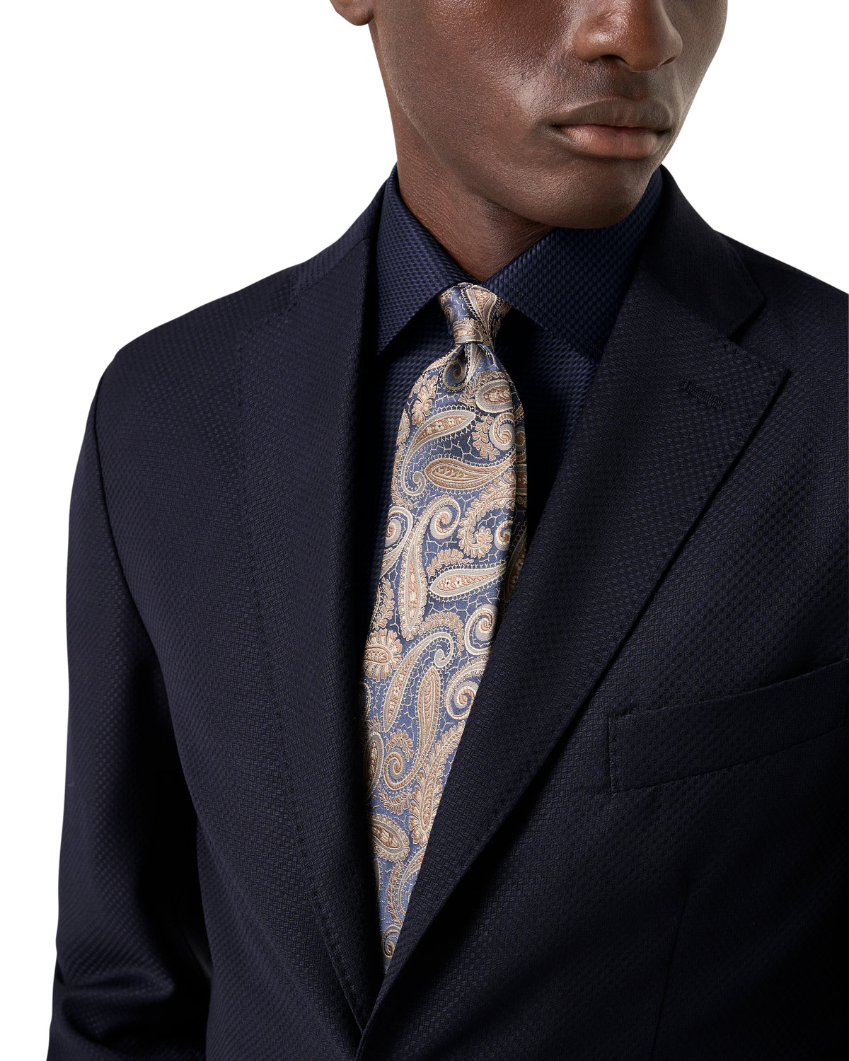 Houndstooth King Blue Twill Shirt