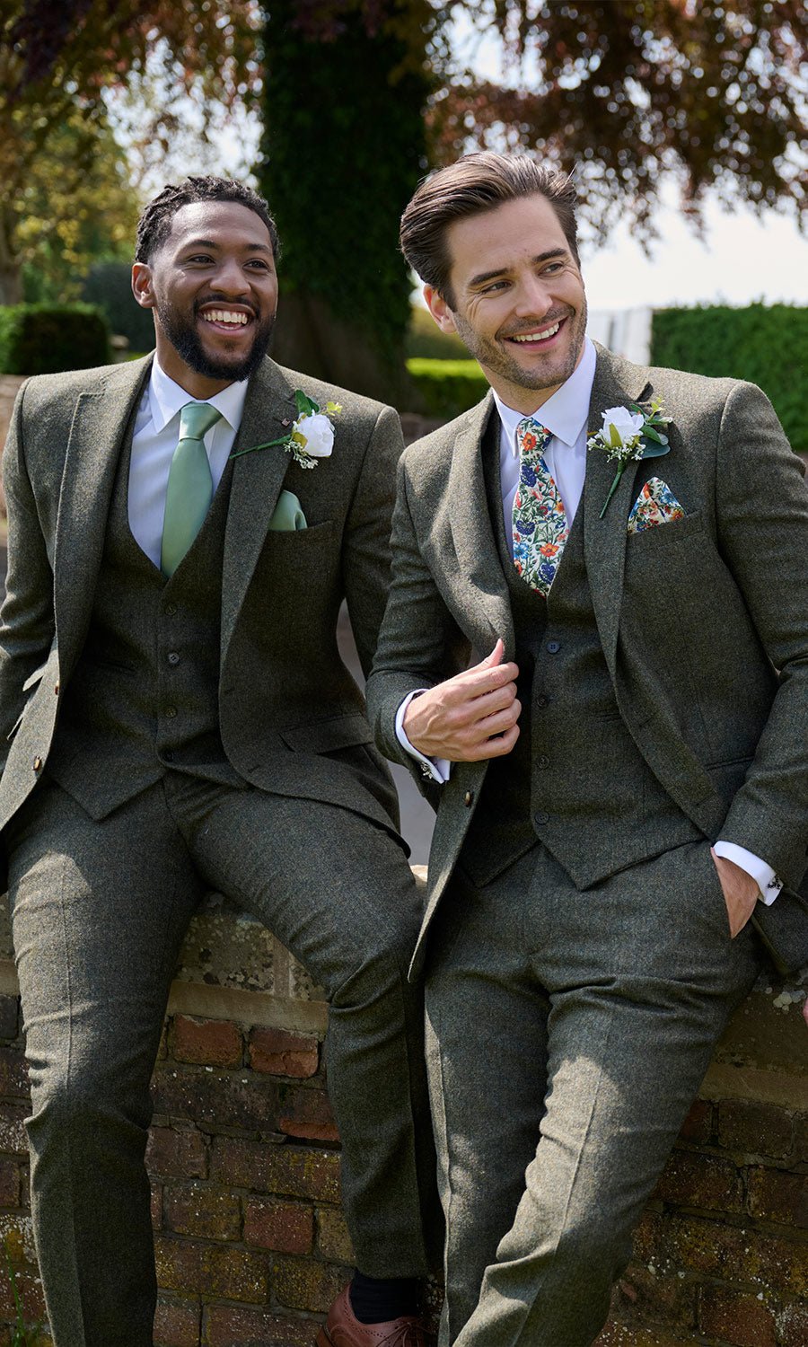 Hunter Green Hire Suit - Leonard Silver Wedding Hire Suits