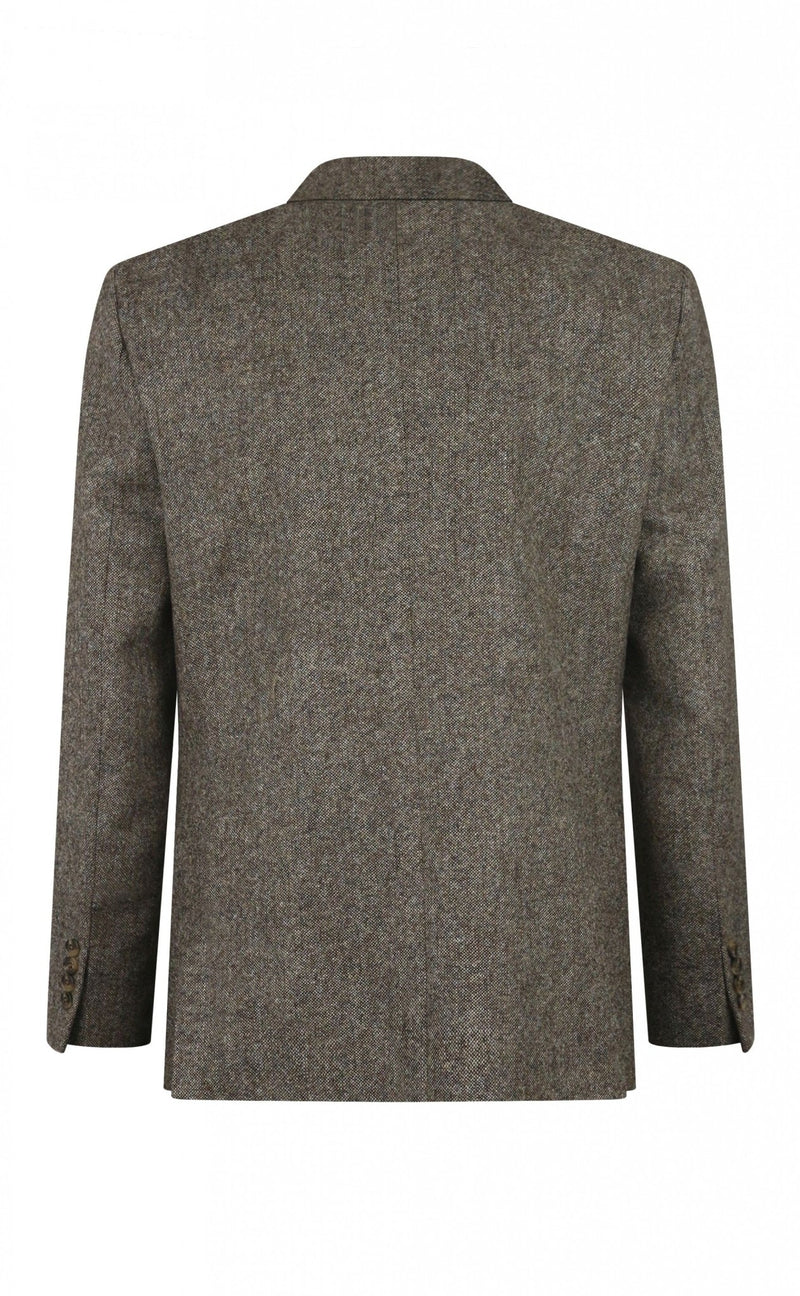 Hunter Green Plain Weave Tweed Jacket - Torre Blazers