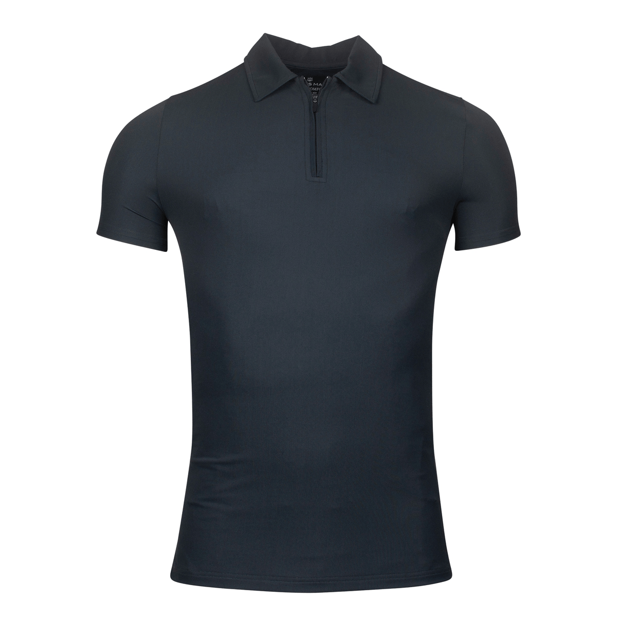Hyperflex Navy Zip Thru Polo Shirt - Thomas Maine