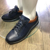 Perforated Navy Leather Trainer