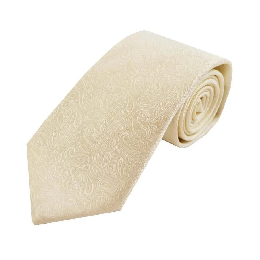 Ivory Wedding Paisley Tie - Leonard Silver