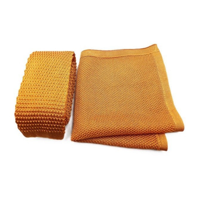Mustard Knitted Silk Tie - Knightsbridge