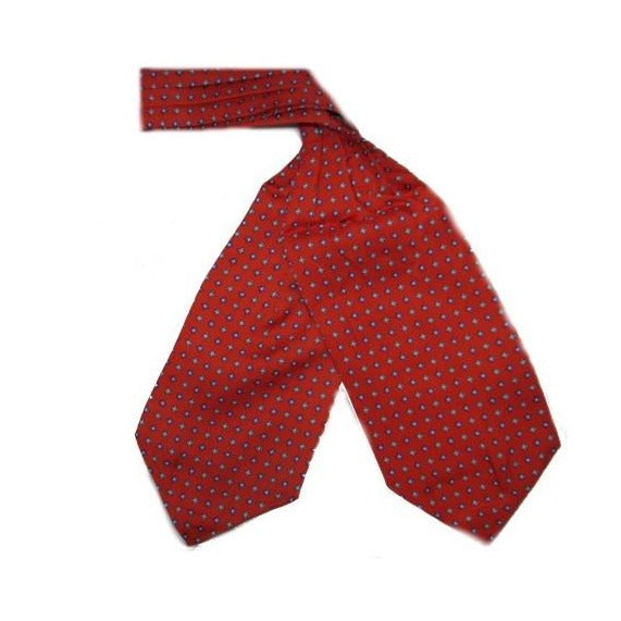 Red Small Diamonds Silk Cravat - Knightsbridge