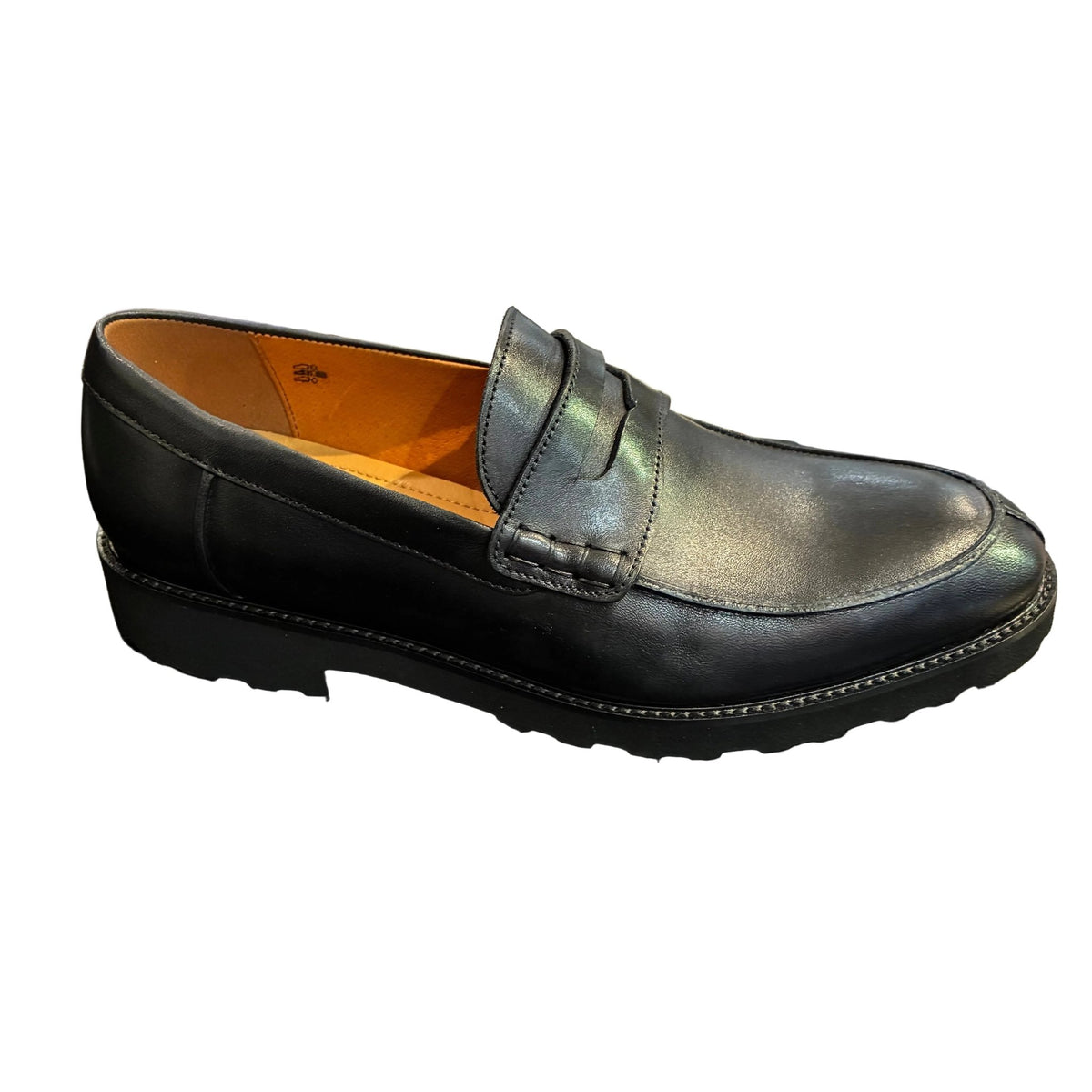 Lacuzzo Black Leather Saddle Loafer - Lacuzzo Shoes