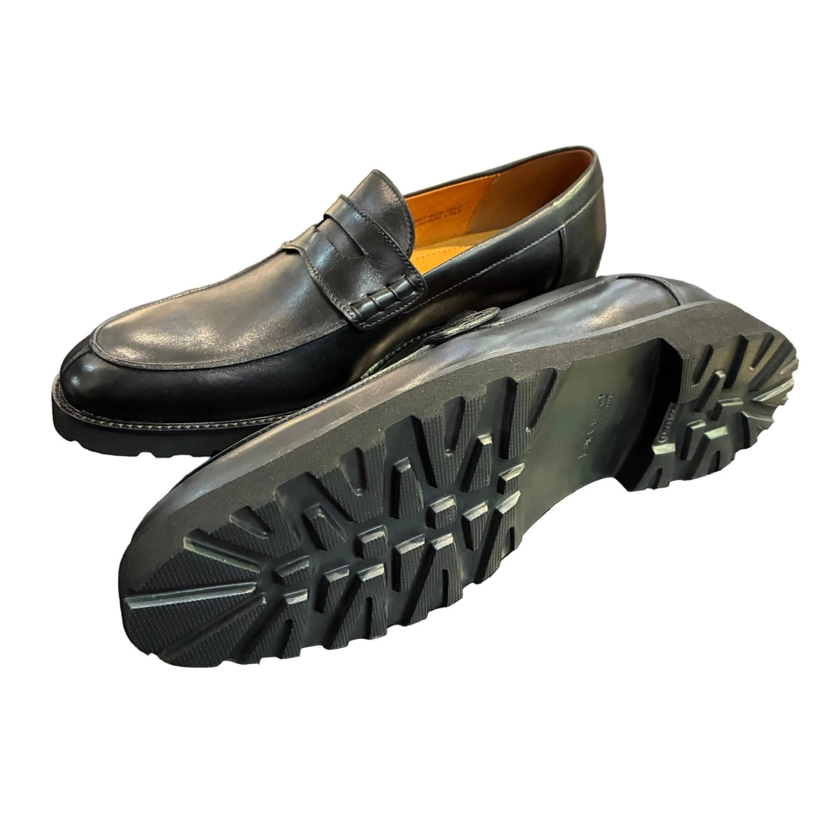 Lacuzzo Black Leather Saddle Loafer - Lacuzzo Shoes