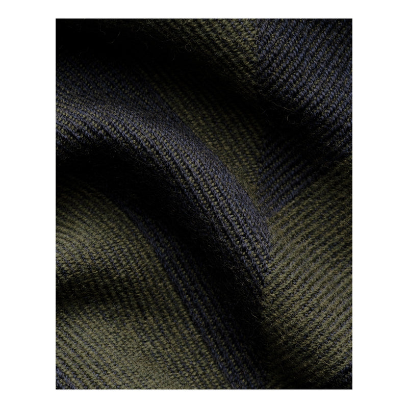 Eton Large Chevron Merino Wool Scarf Green - Eton