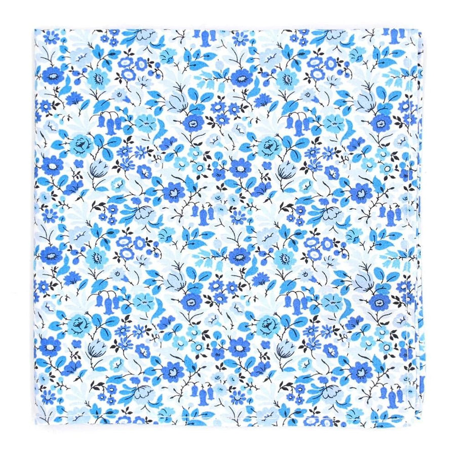 Liberty Cotton Blue Astrid Niva Pocket Square - Leonard Silver Neck Ties