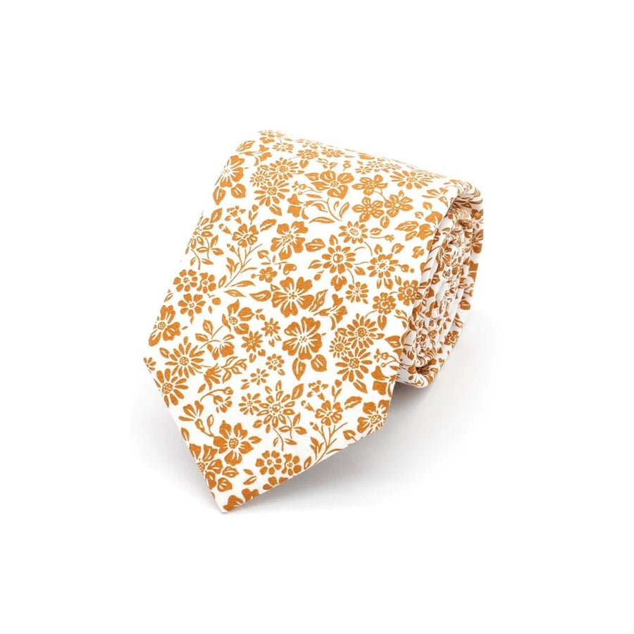 Liberty Cotton Gold Annabella Bartlett Floral Tie - Leonard Silver Neck Ties