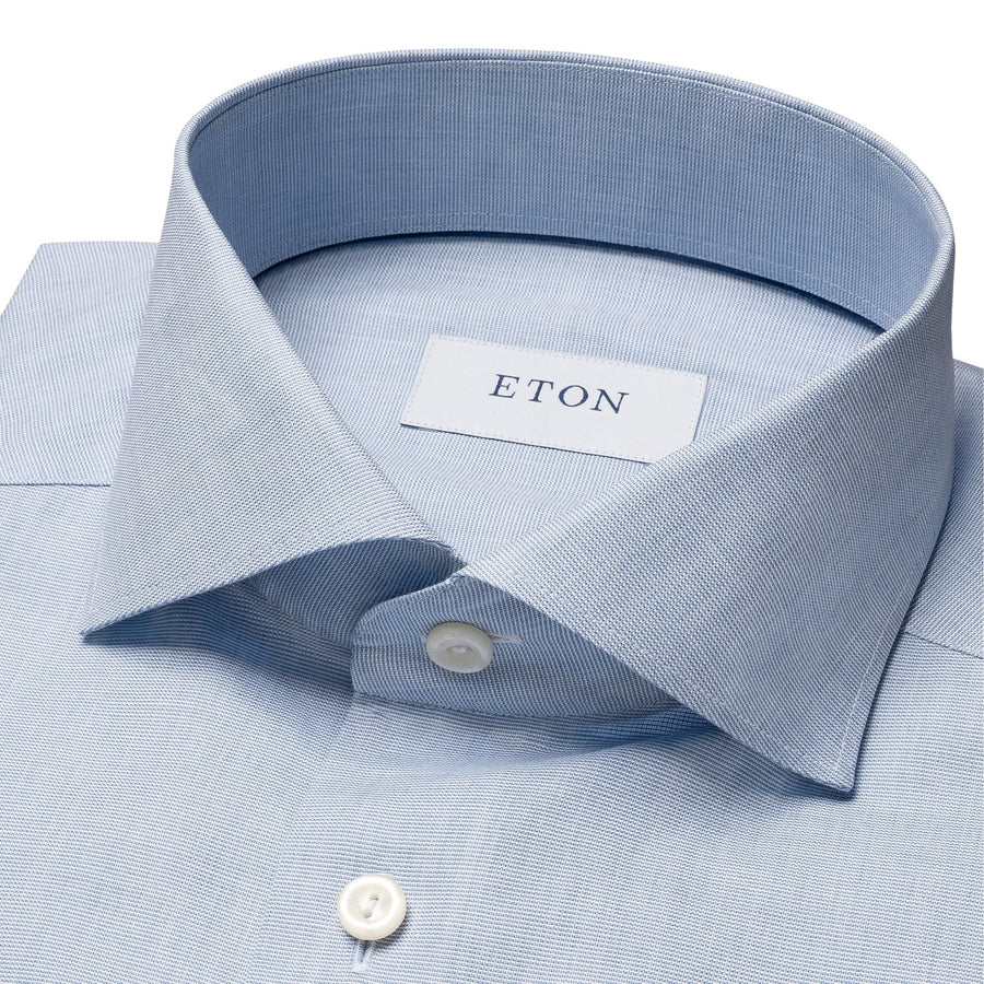 Light Blue Solid Signature Oxford Shirt - Eton Shirts