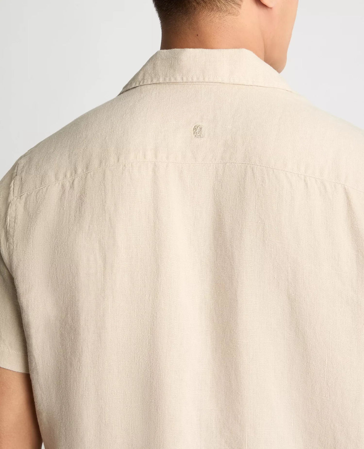 Linen Short Sleeve Casual Shirt Stone - Remus Uomo Shirts