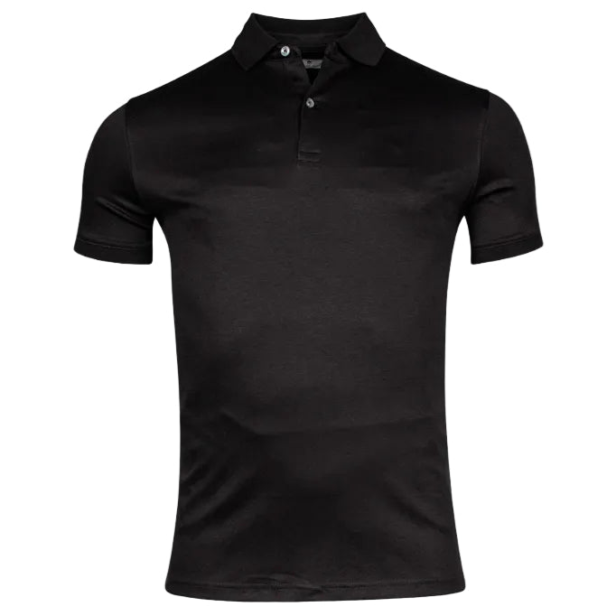 Liquid Cotton Polo Shirt Black - Thomas Maine Polo Shirts