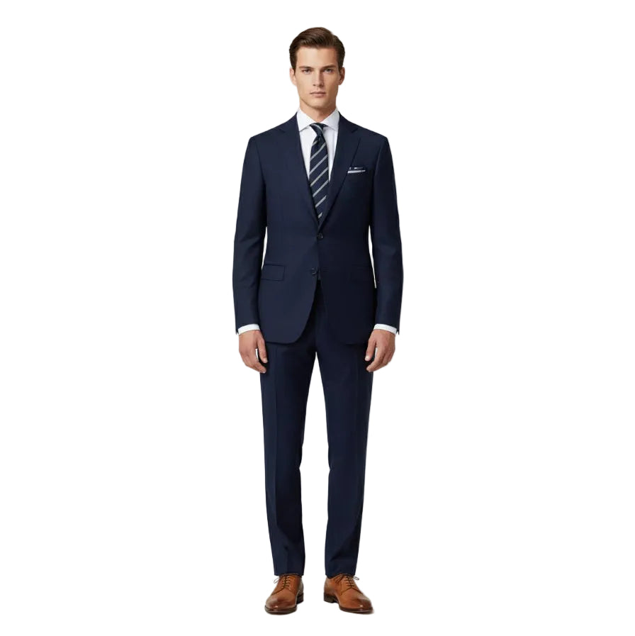 Loro Piana Super 150's Navy 2 Piece Suit - Cavaliere Suits