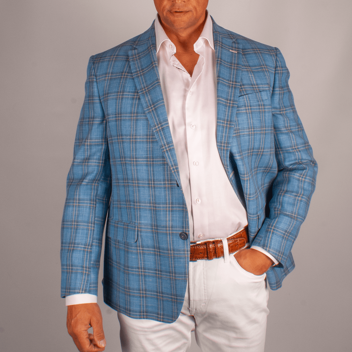 Mazelli Light Blue Check Jacket - Torre
