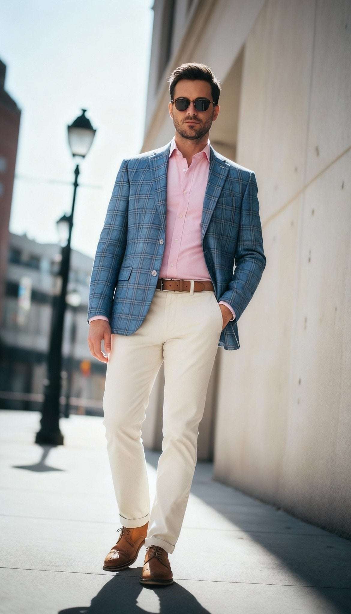 Mazelli Light Blue Check Jacket - Torre Blazers