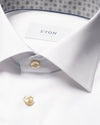 Medallion Effect White Signature Twill Shirt - Eton Shirts