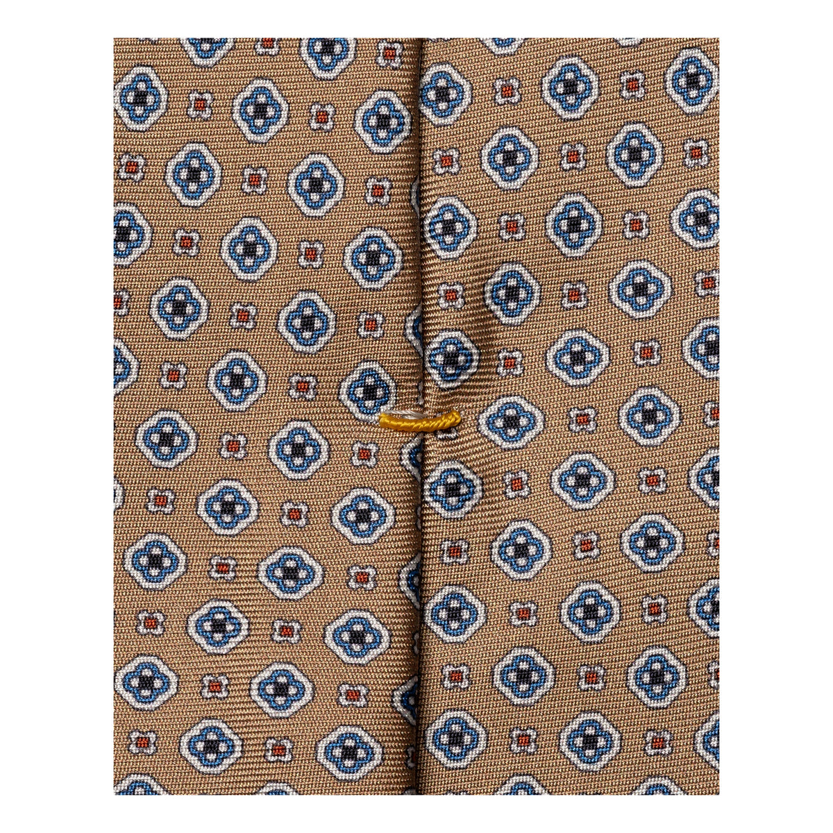 Medallion Printed Silk Tie Beige - Eton