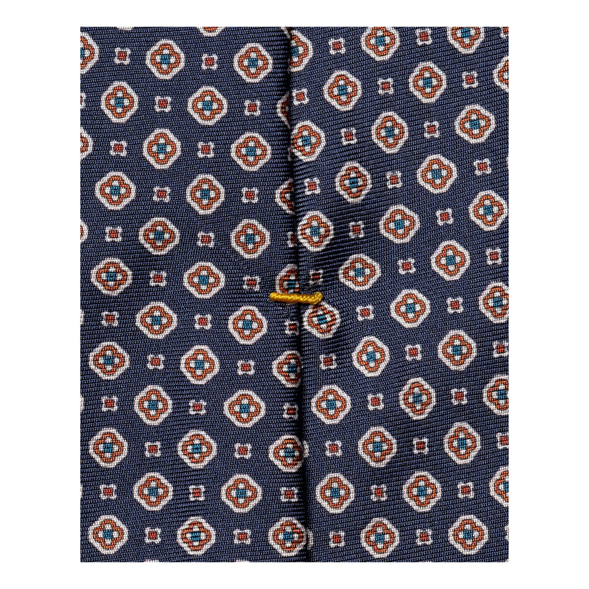 Medallion Printed Silk Tie Navy - Eton