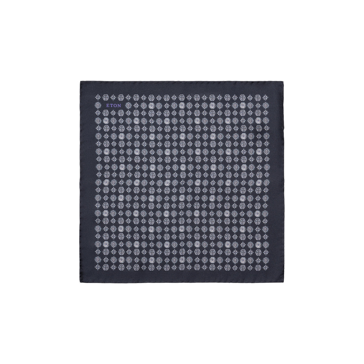 Medallion Silk Twill Pocket Square - Eton