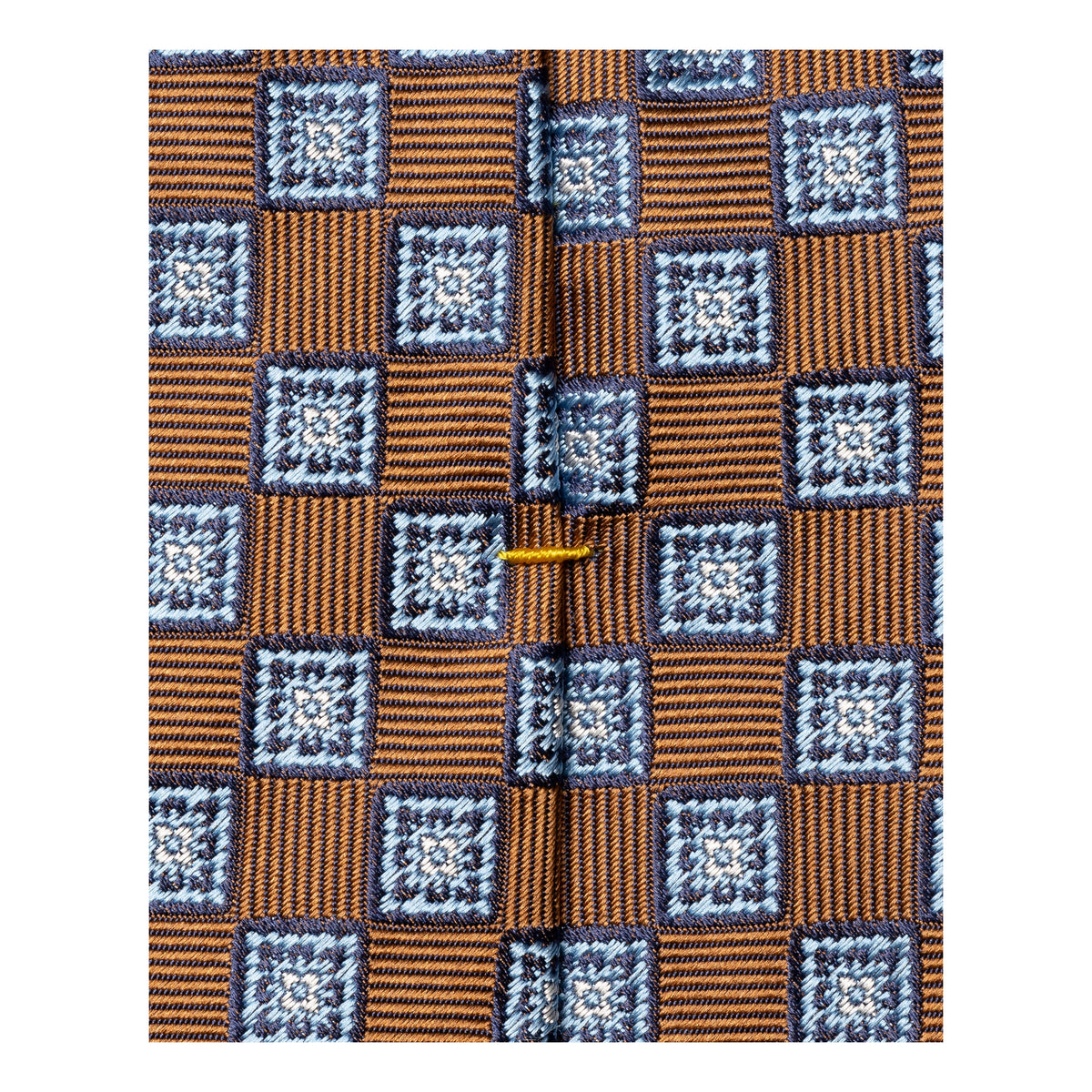 Medallion Woven Silk Tie Brown - Eton